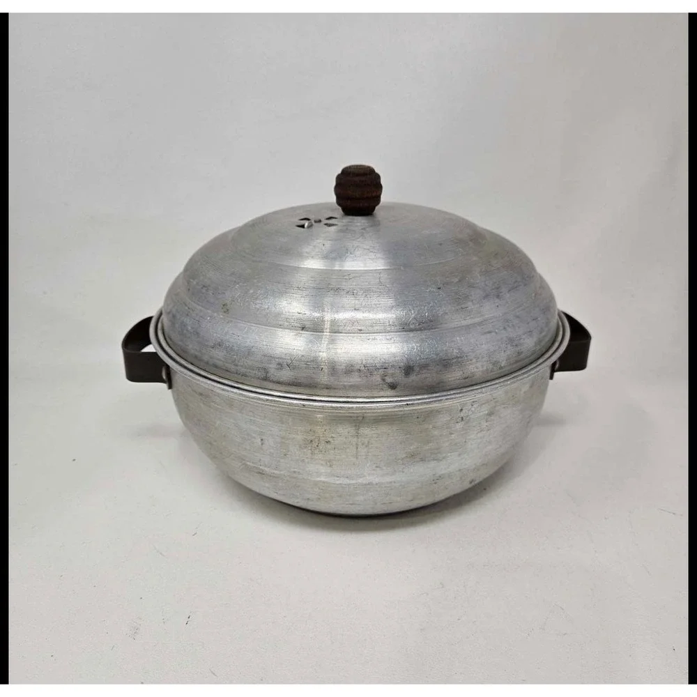 Vintage Pure Aluminum Steamer Pan Lid‎ Wire Rack USA 9.5in Silver Mid Century